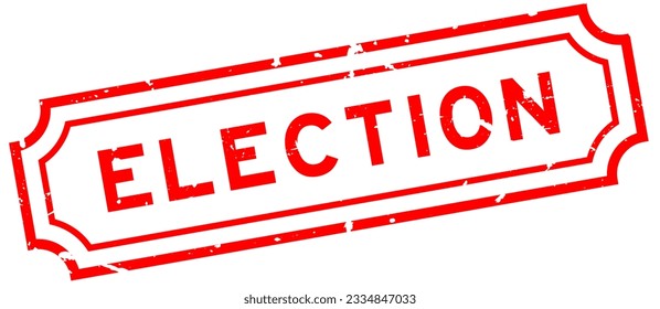 Grunge red election word rubber seal stamp on white background