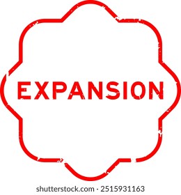 Grunge red expansion word rubber seal stamp on white background