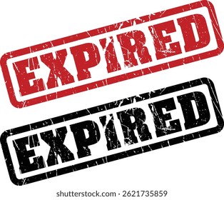 Grunge Red Expired Stamp - Ilustração de adesivo de vetor para itens desatualizados ou inválidos