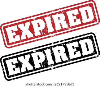 Grunge Red Expired Stamp - Ilustração de adesivo de vetor para itens desatualizados ou inválidos