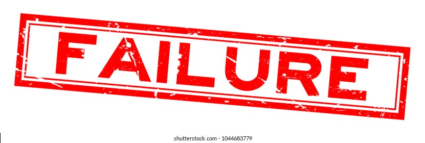 Grunge red failure word square rubber seal stamp on white background