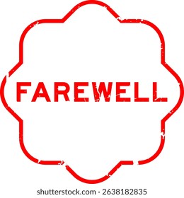 Grunge red farewell word rubber seal stamp on white background