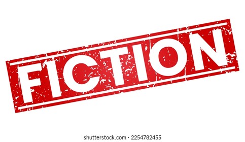 Grunge Red Fiction stamp sticker vector illustration