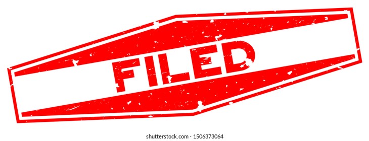 Grunge red filed word hexagon rubber seal stamp on white background