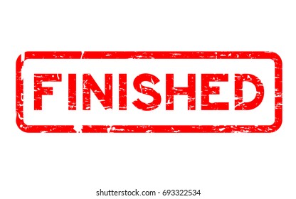 Grunge red finished square rubber seal stamp on white background