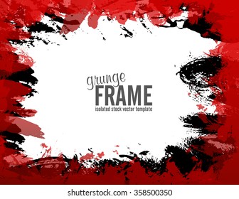 Grunge red frame - abstract texture background. Isolated stock vector design template - easy to use
