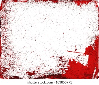 Grunge red frame texture. vector template