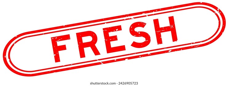 Grunge red fresh word rubber seal stamp on white background