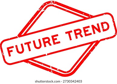 Grunge vermelho tendência futura palavra borracha selo selo no fundo branco