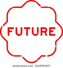 Grunge red future word rubber seal stamp on white background