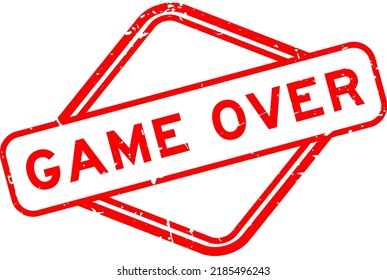 Grunge red game over word rubber seal stamp on white background