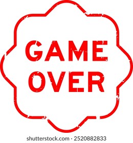 Grunge red game over word rubber seal stamp on white background