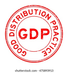 Grunge red GDP (Good Distribution Practice) rubber stamp