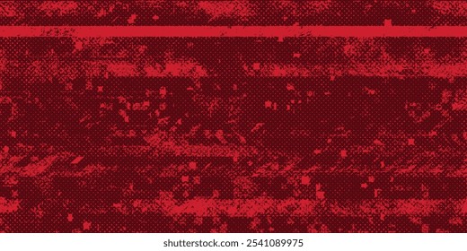 Fundo de falha vermelho grunge com meio-tom angustiado e faixas. Textura de fundo abstrata.