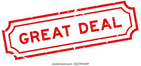 Grunge red great deal word rubber seal stamp on white background
