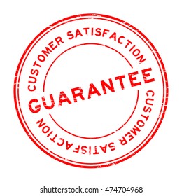 Grunge red guarantee and customer satisfaction rubber stamp on white background