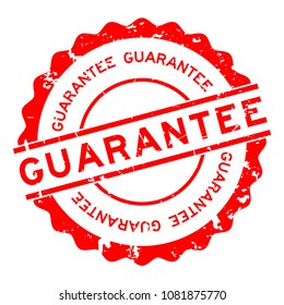 Grunge red guarantee word round rubber seal stamp on white background