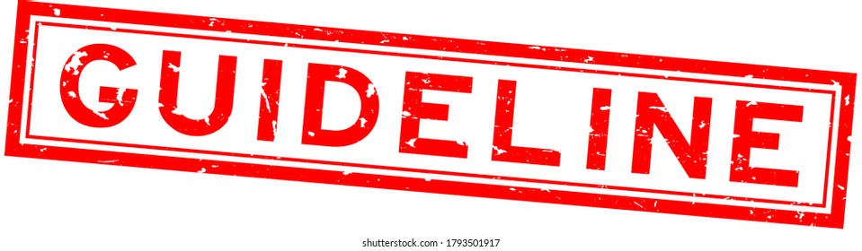 Grunge red guideline word square rubber seal stamp on white background