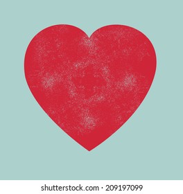 Grunge red heart icon,vector design