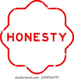 Grunge red honesty word rubber seal stamp on white background