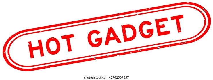 Grunge red hot gadget word rubber seal stamp on white background