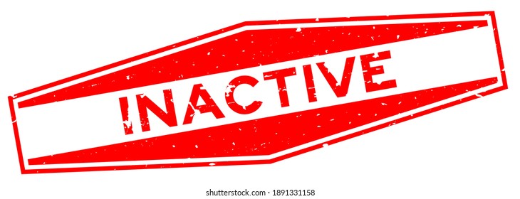 Grunge red inactive word hexagon rubber seal stamp on white background