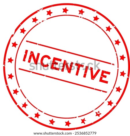 Grunge red incentive word round rubber seal stamp on white background