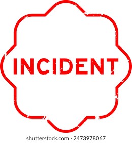 Grunge red incident word rubber seal stamp on white background