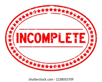 Grunge red incomplete word oval rubber seal stamp on white background