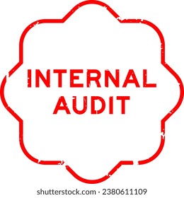 Grunge red internal audit word rubber seal stamp on white background
