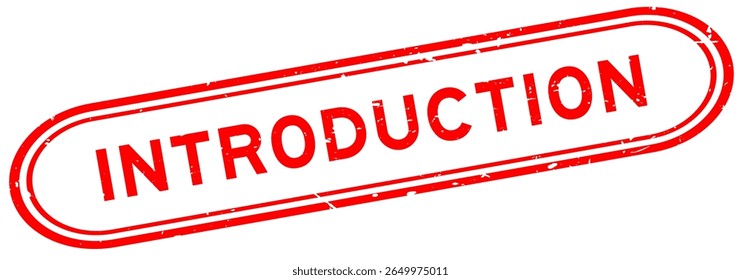Grunge red introduction word rubber seal stamp on white background