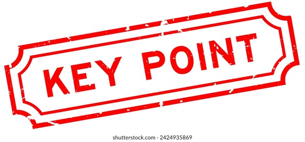 Grunge red key point word rubber seal stamp on white background