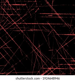 Grunge red lines and dots on a red background - Vector illustration