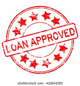 Grunge red loan approve stamp