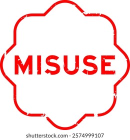 Grunge red misuse word square rubber seal stamp on white background