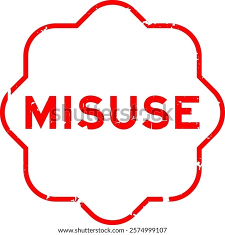 Grunge red misuse word square rubber seal stamp on white background