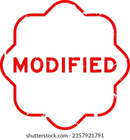 Grunge red modified word rubber seal stamp on white background