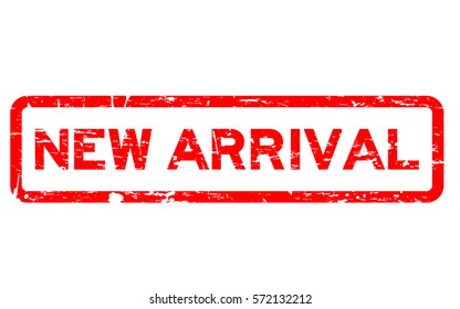 Grunge red new arrival square rubber seal stamp