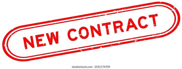 Grunge red new contract word rubber seal stamp on white background