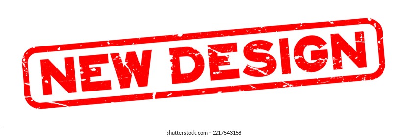 Grunge red new design word square rubber seal stamp on white background