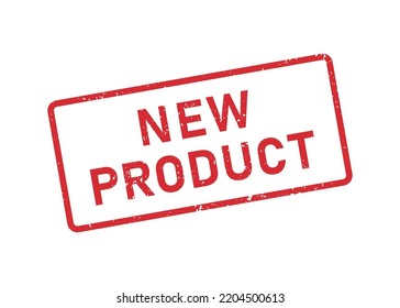 Grunge red New Product word rubber stamp. New Product sign sticker set. Grunge vintage square label. Vector illustration isolated on white background.