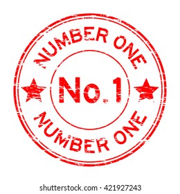 Grunge red number one stamp