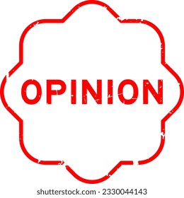 Grunge red opinion word rubber seal stamp on white background