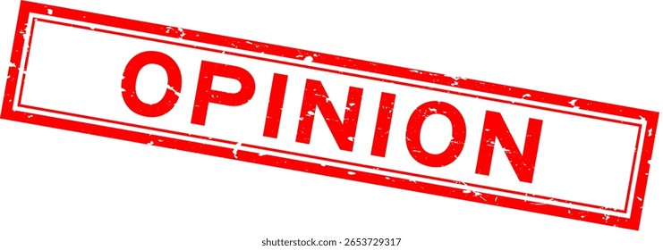 Grunge vermelho opinião palavra quadrado selo de borracha carimbo no fundo branco