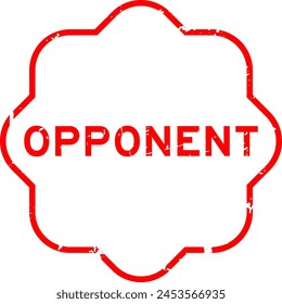 Grunge red opponent word rubber seal stamp on white background