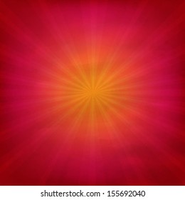 Grunge Red And Orange Texture With Sunburst With Gradient Mesh, Vector Illustration