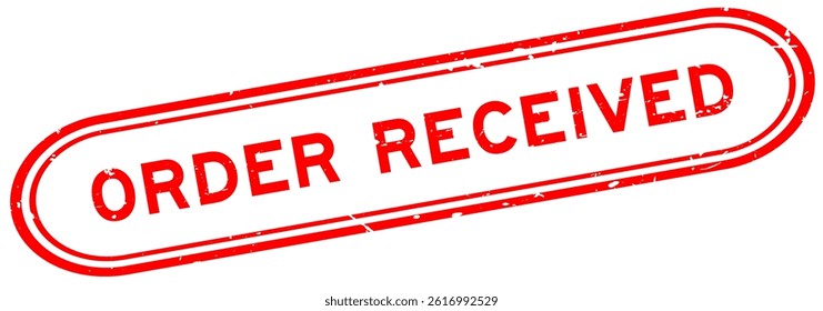 Grunge red order received word rubber seal stamp on white background