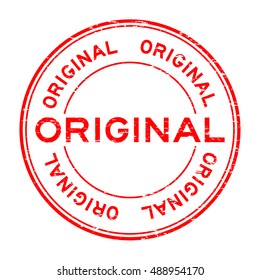 Grunge red original rubber stamp