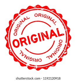 Grunge red original word round rubber seal business stamp on white background