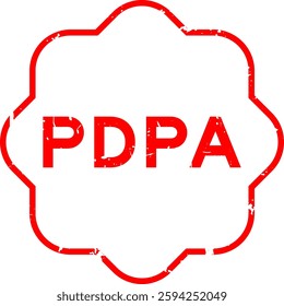 Grunge red PDPA (Abbreviation of personal data protection act) word square rubber seal stamp on white background